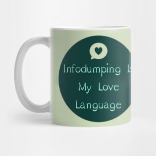 Infodumping with Back Logo Mug